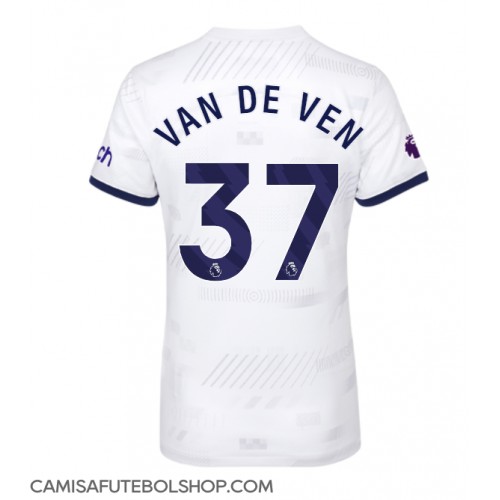 Camisa de time de futebol Tottenham Hotspur Micky van de Ven #37 Replicas 1º Equipamento Feminina 2023-24 Manga Curta